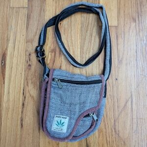 Vintage Handmade Pure Hemp Crossbody Bag
